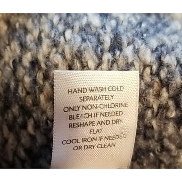 J Jill Roll Neck Blue Marled Pullover Sweater Pockets Medium Center Seams    T51 - Picture 8 of 9